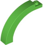 Brick Arch 1 x 5 x 3 1/3 Curved Top in Bright Green