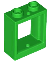 Window 1 x 2 x 2 Flat Front in Bright Green