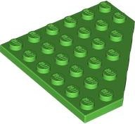 Wedge Plate 6 x 6 Cut Corner in Bright Green
