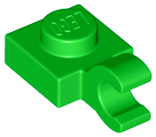 Plate Special 1 x 1 with Clip Horizontal [Thick Open O Clip] in Bright Green