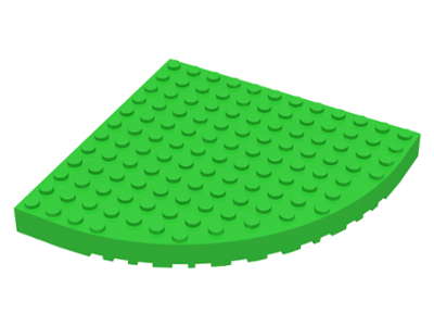 Brick Round Corner 12 x 12 in Bright Green