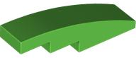Brick Curved 4 x 1 No Studs [Stud Holder with Symmetric Ridges] in Bright Green