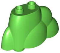 Duplo Plant Bush / Tree Top / Rock Pile with 2 studs in Bright Green