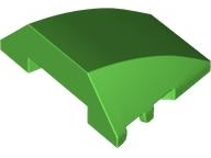 Brick Wedged, Curved 4 x 3 No Studs [Plain] in Bright Green