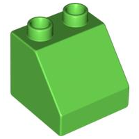 Duplo Brick 2 x 2 Slope 45° in Bright Green