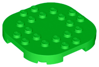 Plate Round Corners 6 x 6 x 2/3 Circle with Reduced Knobs in Bright Green