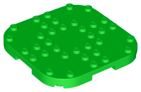 Plate Round Corners 8 x 8 x 2/3 Circle with Reduced Knobs in Bright Green