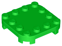 Plate Round Corners 4 x 4 x 2/3 Circle with Reduced Knobs in Bright Green