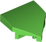 Brick Wedged, Curved 2 x 2 with Stud Notches in Bright Green