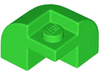 Brick Round, Curved 2 x 2 x 1 1/3, Corner in Bright Green