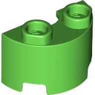 Brick Round, Half 1 x 2 in Bright Green