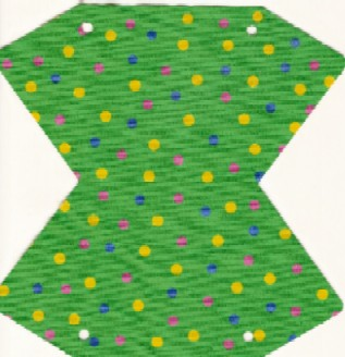 Belville, Tent Cover with Blue, Yellow and Pink Spots Print in Bright Green