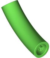 Brick Round 1 x 1 D. Tube with 45° Elbow and Axle Holes (Crossholes) at Each End in Bright Green