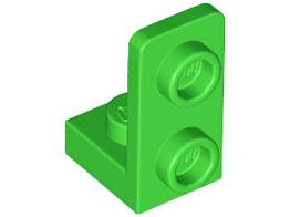 Bracket 1 x 1 - 1 x 2 Inverted in Bright Green