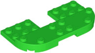 Plate Round Corners Double 4 x 8 with 2 x 2 Cutout and 2 x 8 Raised Studs, Reduces Nubs in Bright Green