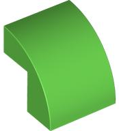 Brick Curved 2 x 2 x 1 2/3 in Bright Green