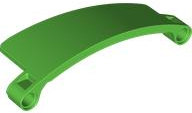 Technic Panel Curved 3 x 9 x 2 Tapered, Left in Bright Green