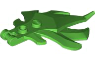 Flames 5 x 7 x 1 x 1/3 with Studs, Handle in Bright Green