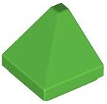 Brick Sloped 30° 1 x 1 x 2/3 Double Corner in Bright Green