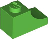 Brick Curved 2 x 1 with Inverted Cutout in Bright Green