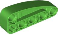 Technic Beam 2 x 5 L-Shape with Quarter Ellipse Thick in Bright Green