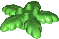 Duplo Plant Tree Leaves 6 x 6 x 1 with 4 Top Studs in Bright Green