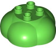 Duplo Plant Bush / Tree Top / Rock Pile with 4 studs in Bright Green