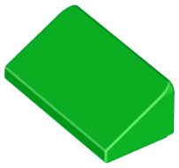 Brick Sloped 30° 1 x 2 x 2/3 in Bright Green