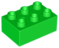 Duplo Brick 2 x 3 in Bright Green