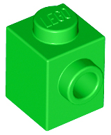 Brick Special 1 x 1 with Stud on 1 Side in Bright Green