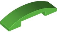Brick Curved 4 x 1 Double, No Studs in Bright Green