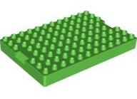 Duplo Brick 8 x 12 with 1 x 2 Indents on Ends (5931 Container Top) in Bright Green