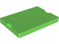 Brick Special 16 x 24 x 2 with 1 x 4 Indents on Ends (5932 Container Top) in Bright Green