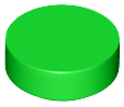 Tile Round 1 x 1 in Bright Green