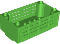 Duplo Container Box, 4 1/2 x 8, with Studs on Corners in Bright Green