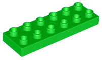 Duplo Plate 2 x 6 in Bright Green