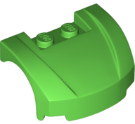 Vehicle Body, Wheel Arch / Mudguard 3 x 4 x 1 2/3 Low Profile, Curved Front in Bright Green