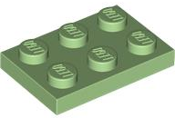 Plate 2 x 3 in Medium Green