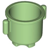 Duplo Kettle with Closed Handles 2 x 2 x 1.5 in Medium Green