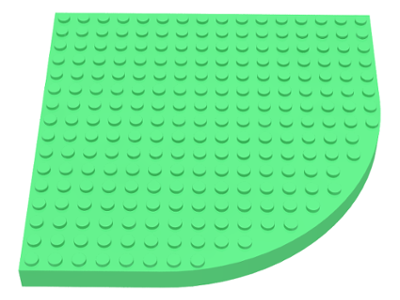 Brick Round Corner 16 x 16 in Medium Green