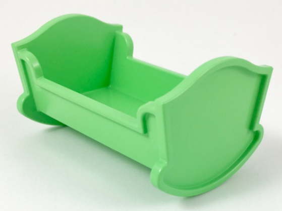Belville / Duplo, Baby Crib / Cradle in Medium Green