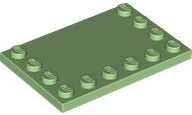 Plate Special 4 x 6, Studs on 3 Edges in Medium Green