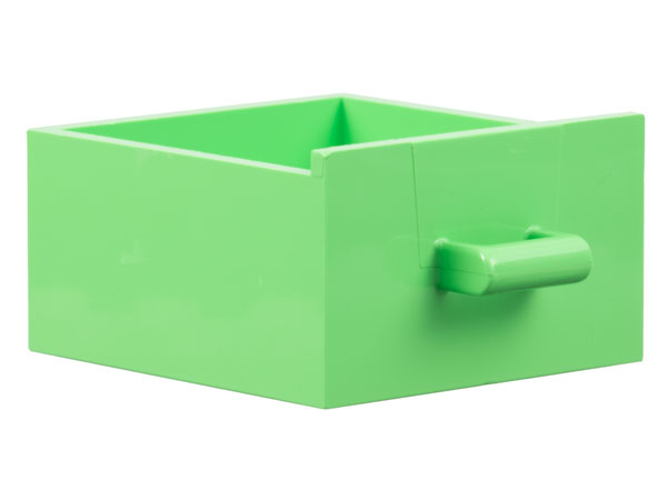 Cupboard 4 x 4 x 4 Drawer, Open Handle in Medium Green