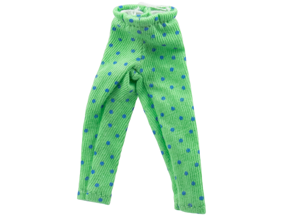 Scala, Trousers / Pants with Blue Dots Print in Medium Green