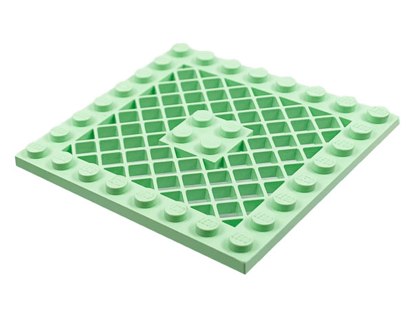 Plate Special 8 x 8 with Grille [No Hole in Center] in Light Green