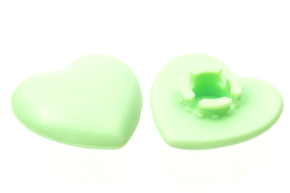 Clikits Icon, Heart 2 x 2 Small with Pin [Frosted] in Light Green