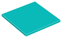 Tile 6 x 6 with Bottom Tubes in Dark Turquoise