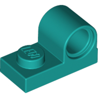 Plate Special 1 x 2 with Pin Hole on Top in Dark Turquoise