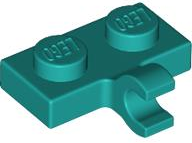 Plate Special 1 x 2 with Clip Horizontal on Side in Dark Turquoise