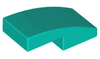 Brick Curved 2 x 1 No Studs [1/2 Bow] in Dark Turquoise